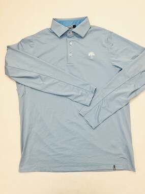 KJUS Men's Soren Stripe Long-Sleeve Golf Polo - Blue/White - Size 52 (US Large)